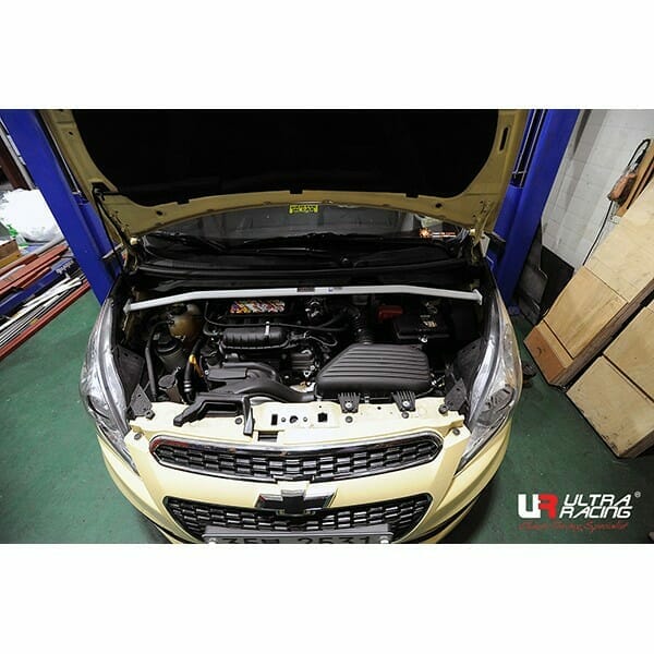 Ultra Racing - 2pt Front Strut Tower Brace - 2013-2015 Chevrolet Spark (M300) - UR-TW2-2213