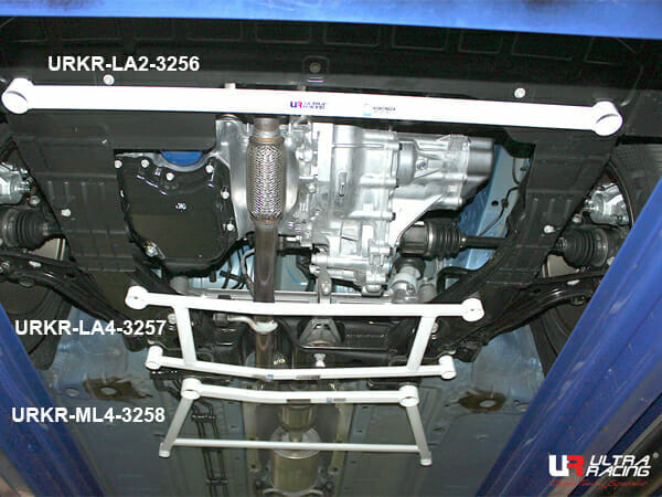 Ultra Racing - 4pt Front Lower Brace - 2016-2022 Chevrolet Spark (M400) - URKR-LA4-3257