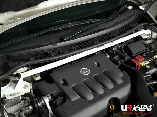 Ultra Racing - 2pt Front Strut Tower Brace - 2007-2012 Nissan Versa (C11) - UR-TW2-235