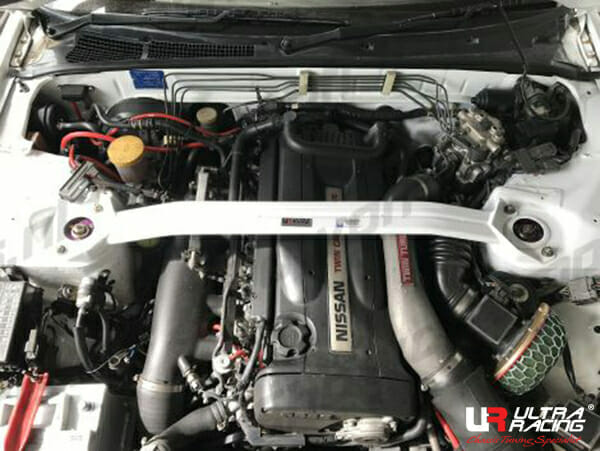 Ultra Racing - 2pt Front Strut Tower Brace - 1989-1994 Nissan Skyline GT-R (R32) - UR-TW2-476