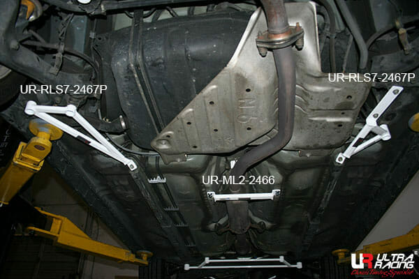 Ultra Racing - 7pt Rear Lower Side Braces (PAIR) - 2005-2010 Scion tC (AT10) - URUS-RS7-2467P