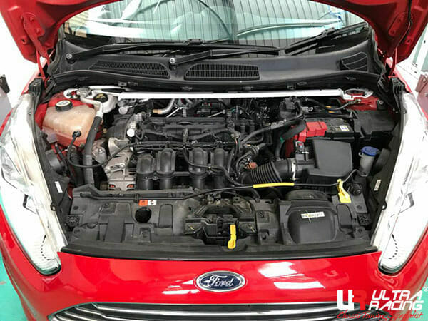 Ultra Racing - 2pt Front Strut Tower Brace - 2011-2019 Ford Fiesta (Mk6) - UR-TW2-1156
