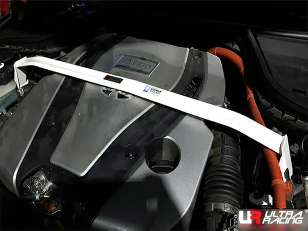 Ultra Racing - 2pt Front Strut Tower Brace - 2014 - 2024 Infiniti Q50 3.5L Hybrid - UR-TW2-3711