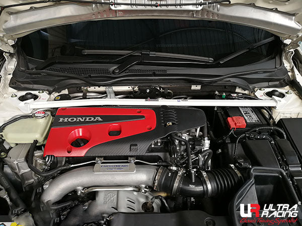 Ultra Racing - 2pt Front Strut Tower Brace - 2016-21 Honda Civic Sedan/Hatch/Coupe/Type-R - UR-TW2-3932