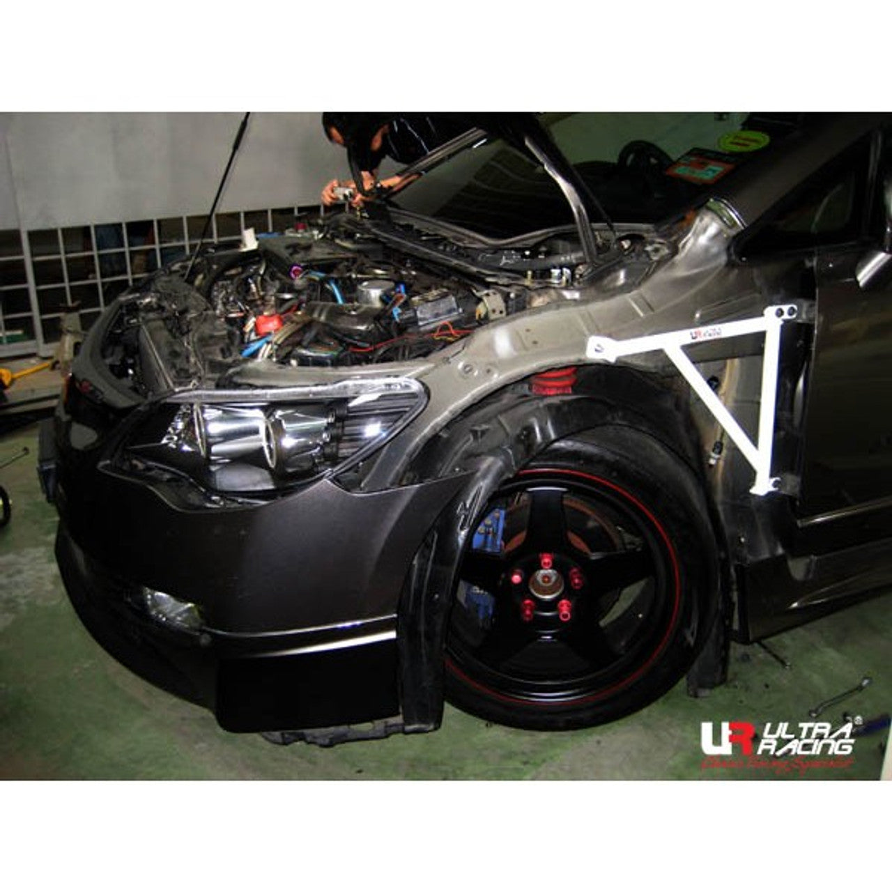Ultra Racing - 3pt Fender Braces (PAIR) - 2006-2011 Honda Civic - UR-FD3-778P