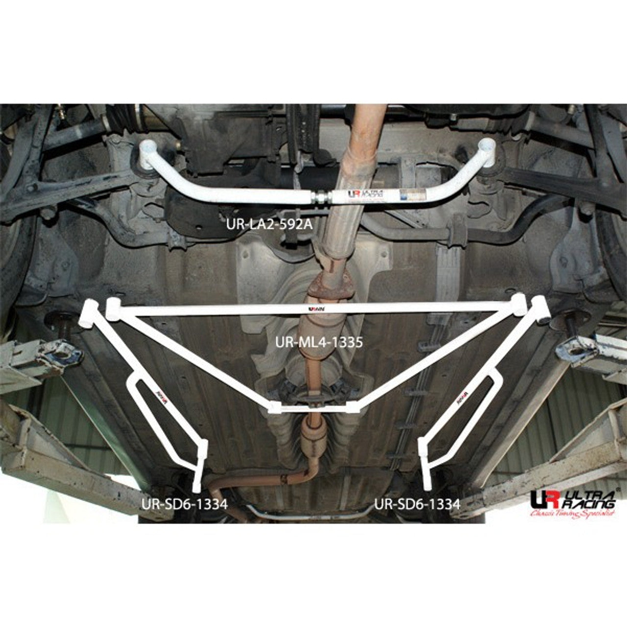 Ultra Racing - 4pt Middle Lower Brace - HONDA ACCORD (CB7) 1990-1993 - UR-ML4-1335