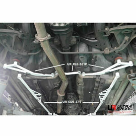 Ultra Racing - 8pt Rear Lower Side Braces (PAIR) - 1995-1998 Nissan 240SX (S14) / 1998-2002 Nissan Skyline 25GT-T (R34) - UR-RL8-621P