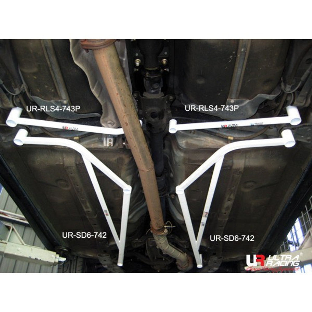 Ultra Racing - 4pt Rear Side Braces (PAIR) - SUBARU WRX STI (GD/GG) 2002-2007 - UR-RS4-743P