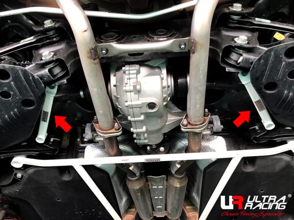 Ultra Racing - Rear Lower Side Braces (PAIR) -  2018+ Kia Stinger (CK) - URKR-RS4-4198P